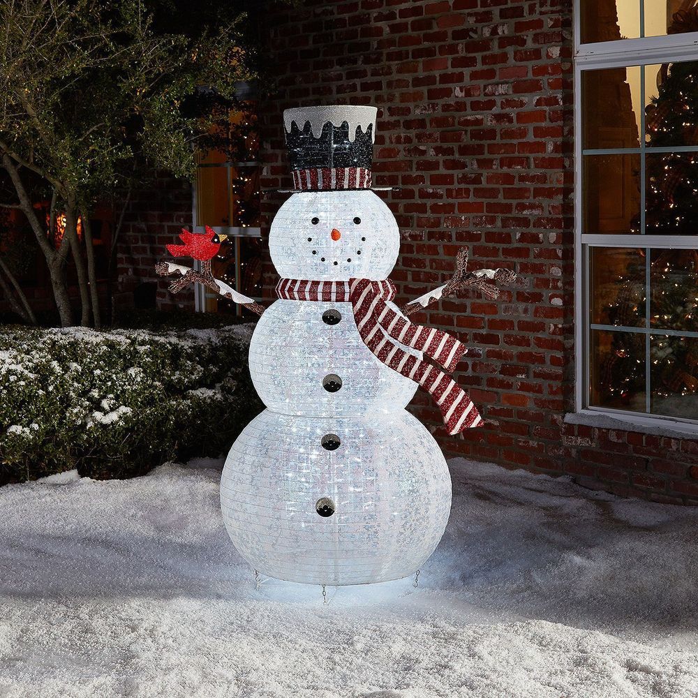 outdoor christmas decor snowman Snowman Outside Decorations Lighted Skating Snowman Outdoor Christmas