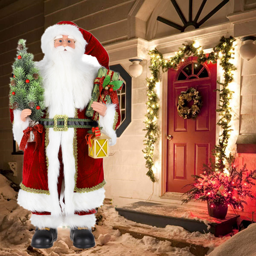 christmas decor santa claus Standing Santa Claus Christmas Room Decoration Figure Traditional Xmas