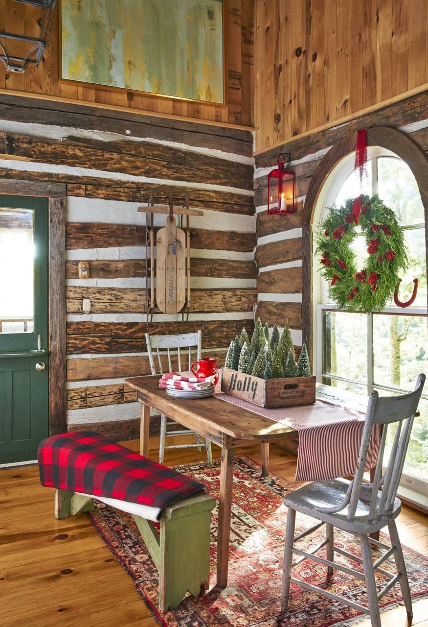 rustic cabin christmas decor Holly Williams Tennessee Cabin Christmas Decorating Ideas Christmas