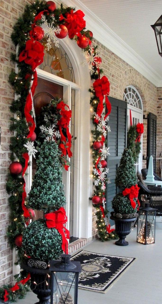 very christmas decorations outdoor the front porch decorated for christmas with red and green decorations