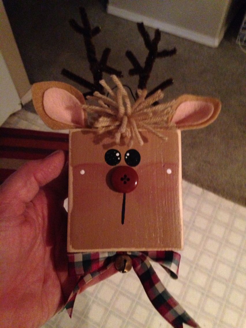 christmas decor wood blocks Wood block reindeer. Christmas gift decorations, Crafts, Diy