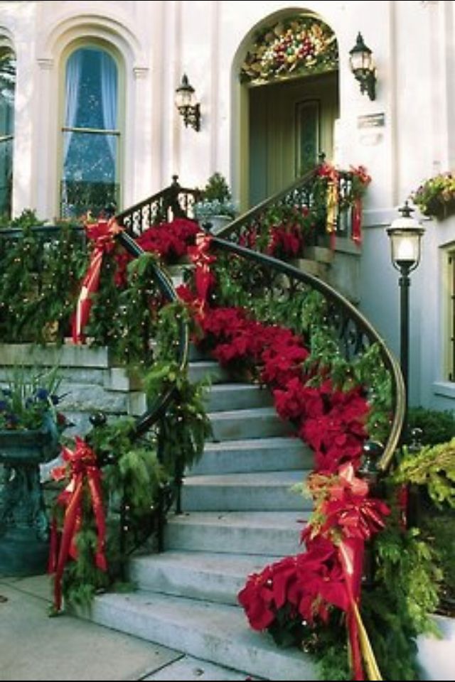 christmas decorations outdoor stairs 60Trendy Outdoor Christmas Decorations Outdoor christmas decorations