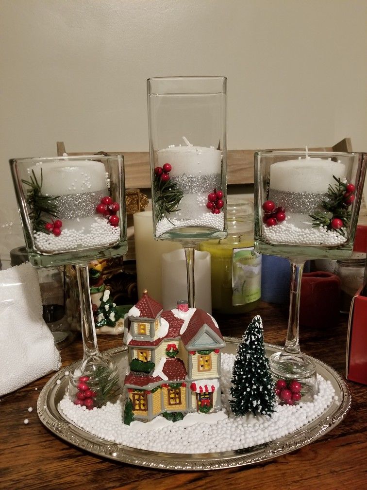 christmas decor ideas dollar tree Dollar tree Christmas table centerpiece Christmas Stairs, Dollar Tree