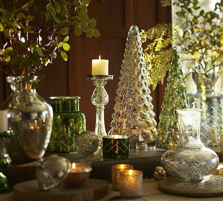 christmas mercury glass decor Christmas decorating with mercury glass mercury {glass} Pinterest