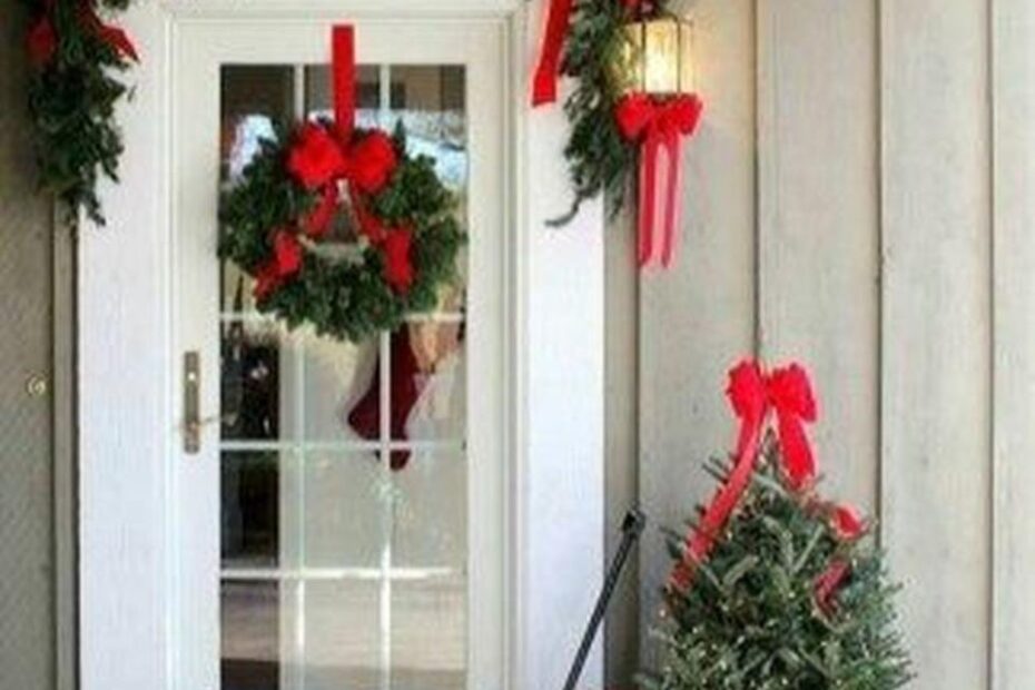 outdoor christmas decorating ideas front porch 39 Simple Diy Outdoor Christmas Decor On A Budget Ideas Traditional