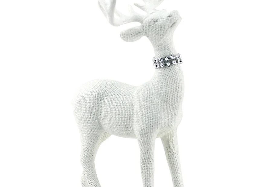 white deer christmas decor Holiday Time Christmas Decor White Standing Deer Decor