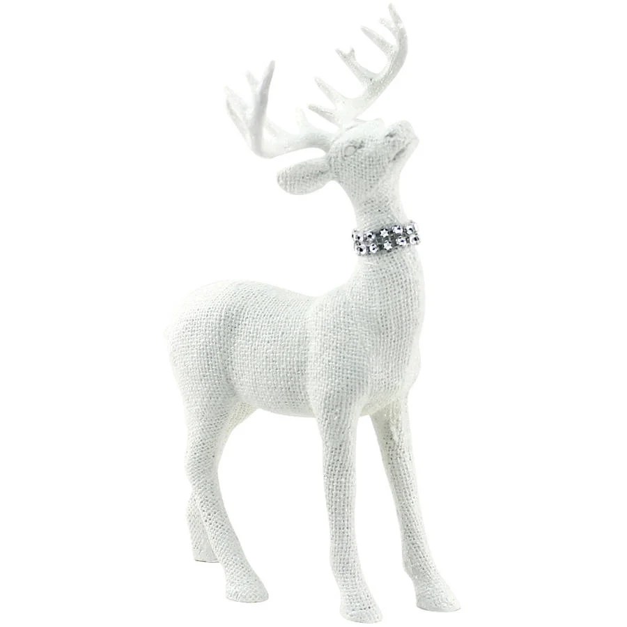 white deer christmas decor Holiday Time Christmas Decor White Standing Deer Decor