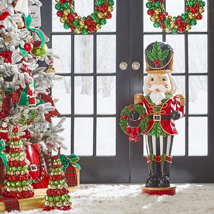 raz christmas decor 2024 Raz 43.5" Large Standing Nutcracker Christmas Figure 3901681 in 2020