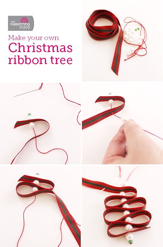 how to make ribbon for christmas decor DIY ribbon Christmas tree ornament DiY Pinterest Diy christmas