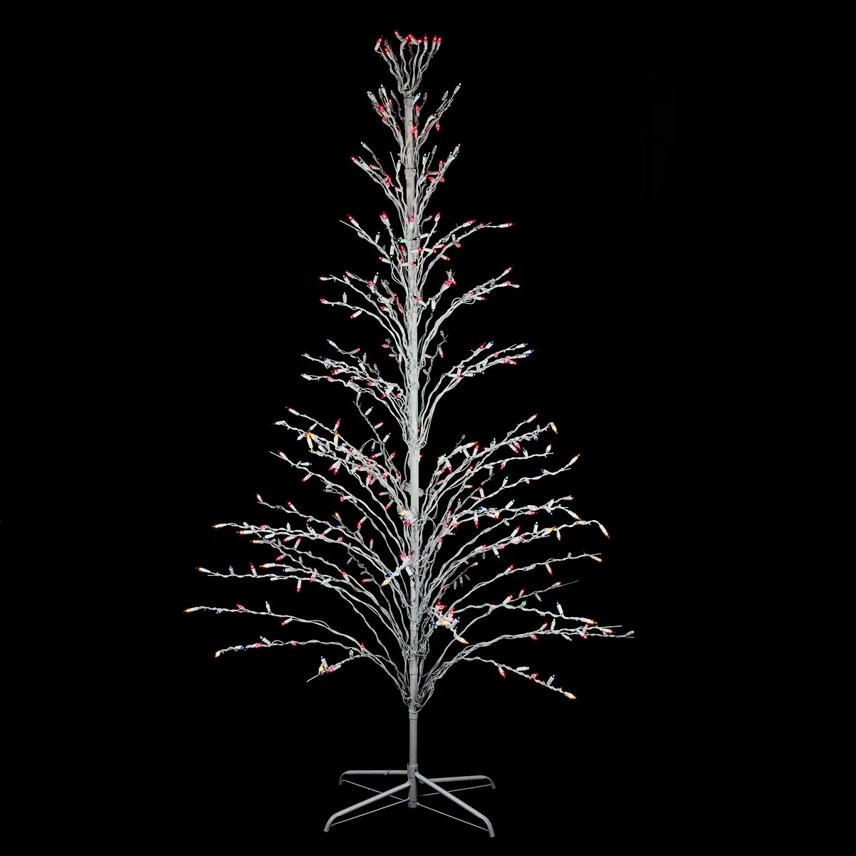 white outdoor christmas decor 9' White Lighted Christmas Cascade Twig Tree Outdoor Decoration Multi