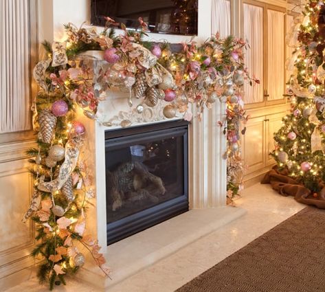 gold christmas mantel decor 50 Christmas decorating ideas to create a stylish home Rose gold