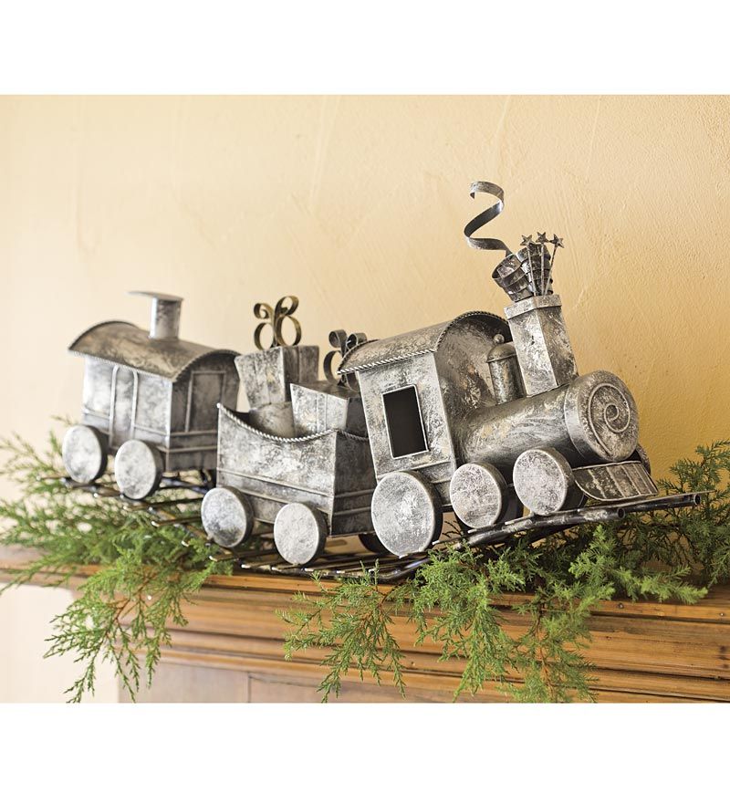 christmas train decorations indoor Holiday Metal Train Home Décor Indoor Holiday Decorations Indoor