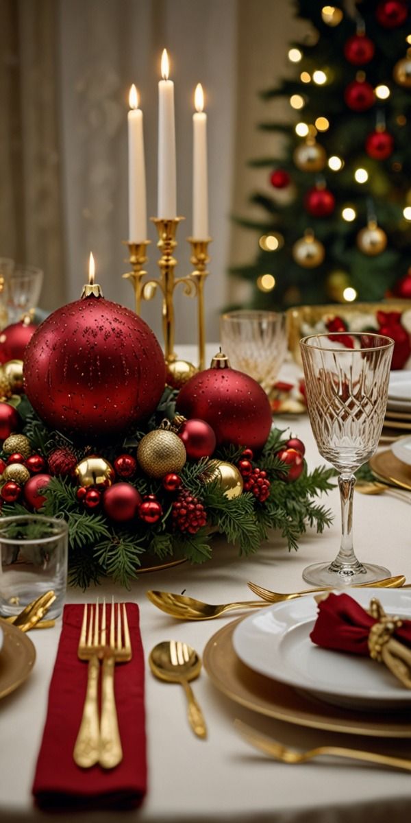 christmas decoration ideas dining table Elegant Christmas Table Decorations Luxurious Holiday Dinner Ideas