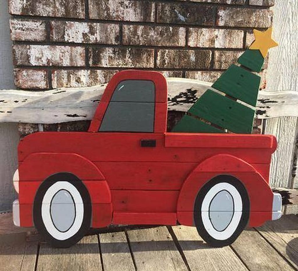 large red truck outdoor christmas decor 40+ Magical DIY Christmas Yard Decorating Ideas (With images