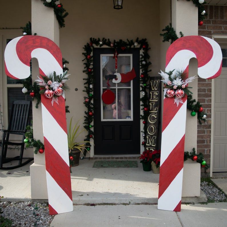 christmas canes outdoor decor Candy Canes Christmas Decor Outdoor Yard Decoration Etsy Christmas