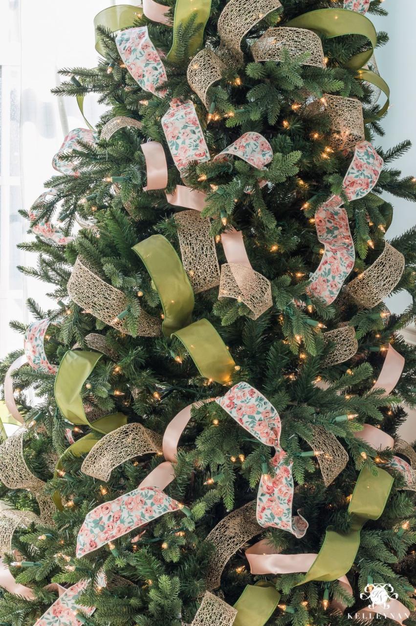 christmas tree decoration ideas using ribbon How to Decorate a Christmas Tree with Ribbon Kelley Nan Ribbon on