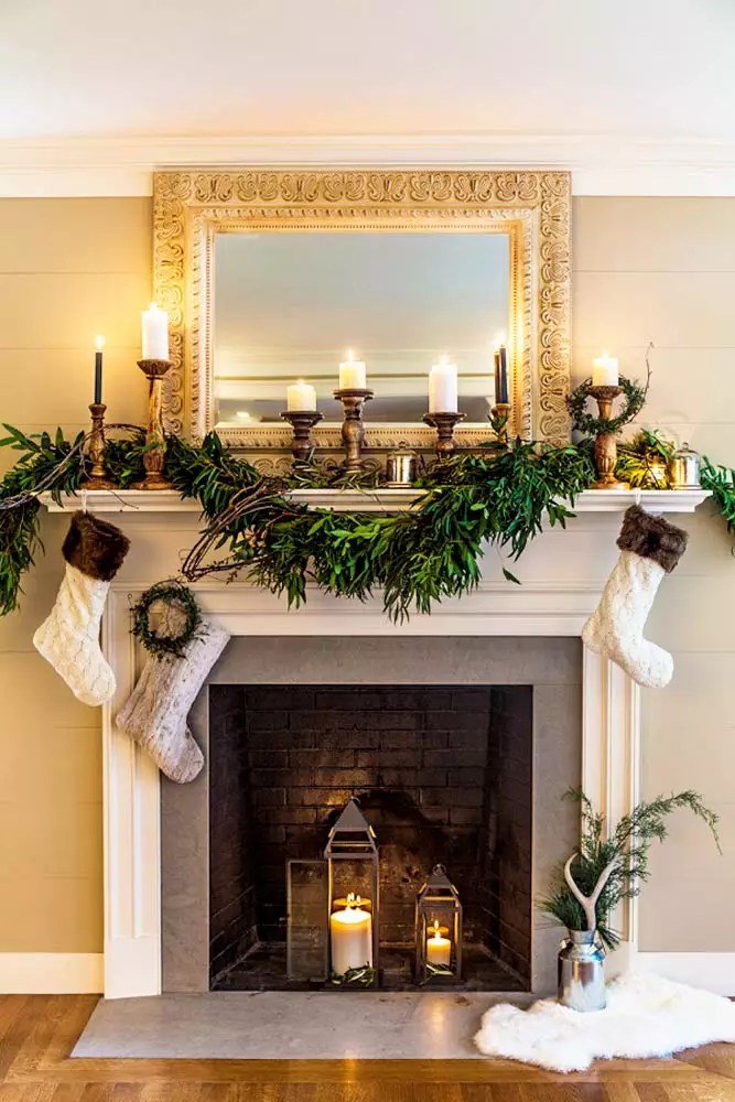 christmas decorations inside fireplace 38 Most Beautiful Christmas Fireplace Decorations