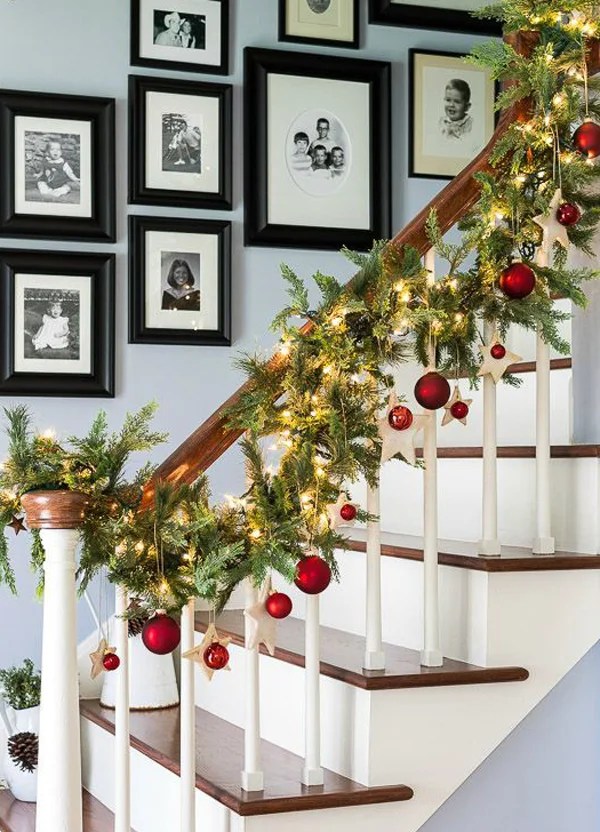 christmas decorations indoor stairs Christmas Garland Stairs 2023 Latest Top Most Popular Incredible