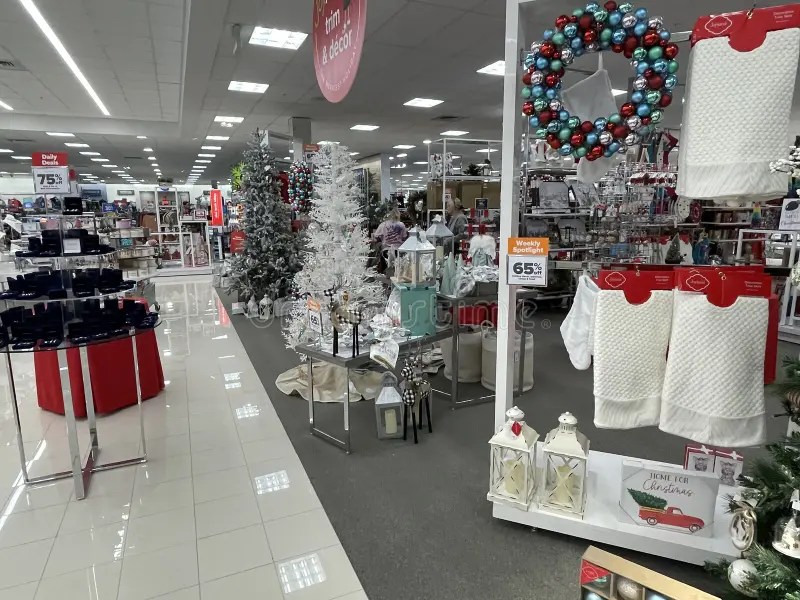 belk christmas decor sale Belk Retail Store Interior Holiday Decor Silver Christmas Tree