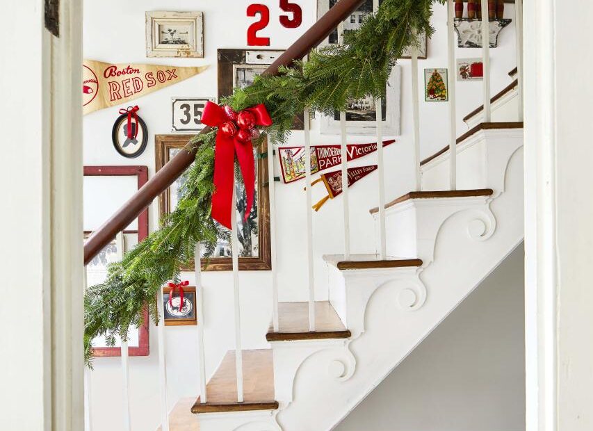 christmas decorations indoor stairs Diy Decorating Stairs For Christmas Shelly Lighting