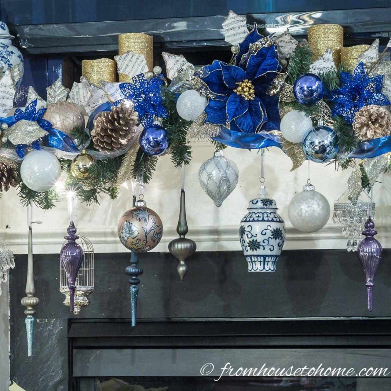 blue and white christmas decor outdoor Glam Christmas Tree Decorating Ideas