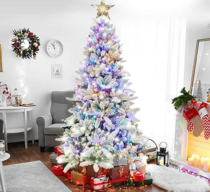 christmas decorations for sale on amazon Auhavor 6.5ft Artificial Christmas Tree w/ 8 Modes 400