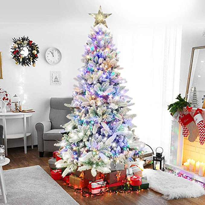 christmas decorations for sale on amazon Auhavor 6.5ft Artificial Christmas Tree w/ 8 Modes 400