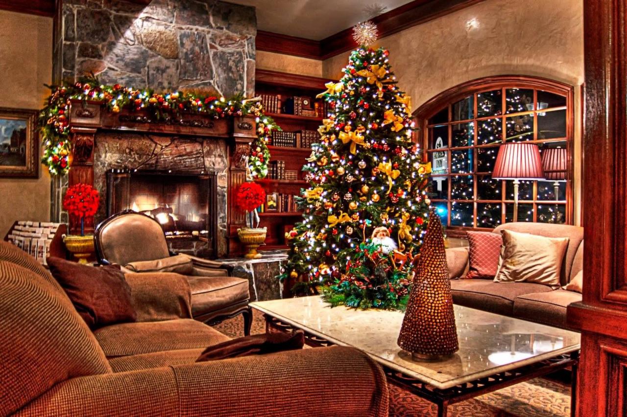 christmas decorations inside fireplace So warm and cozy Cozy Christmas Living Room, Christmas Tree And