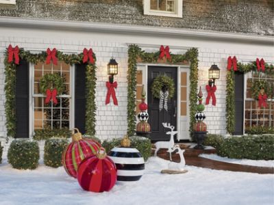 outdoor christmas decorations ideas porch Christmas Porch Decorations 15 Holly Jolly Looks Grandin Road Blog