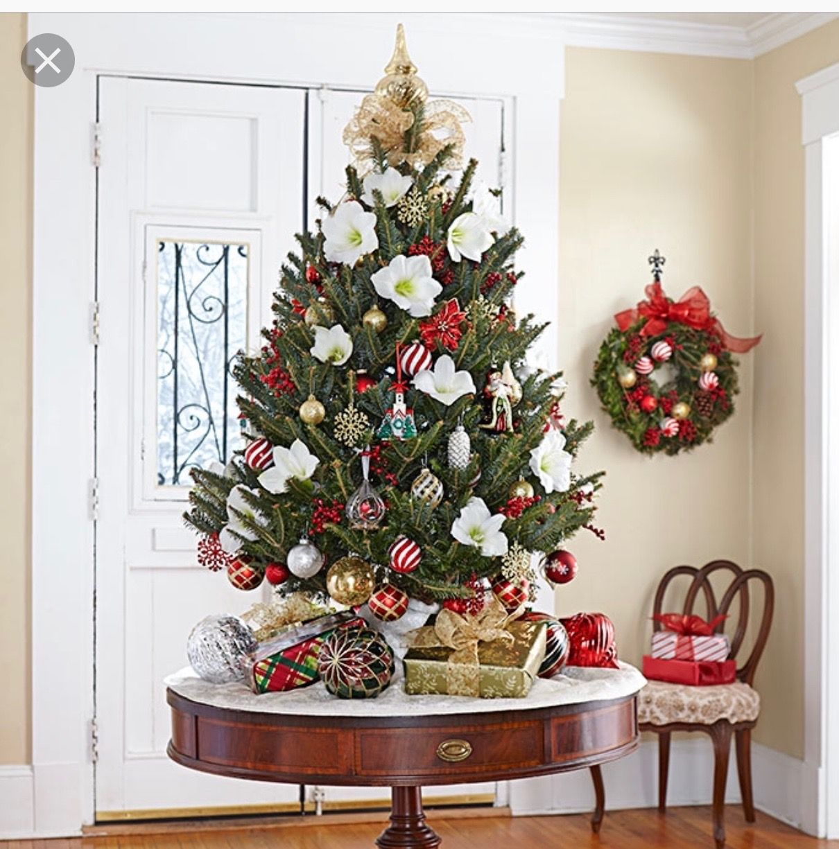 table top christmas tree decor Different decor, but table top tree with books around? Small