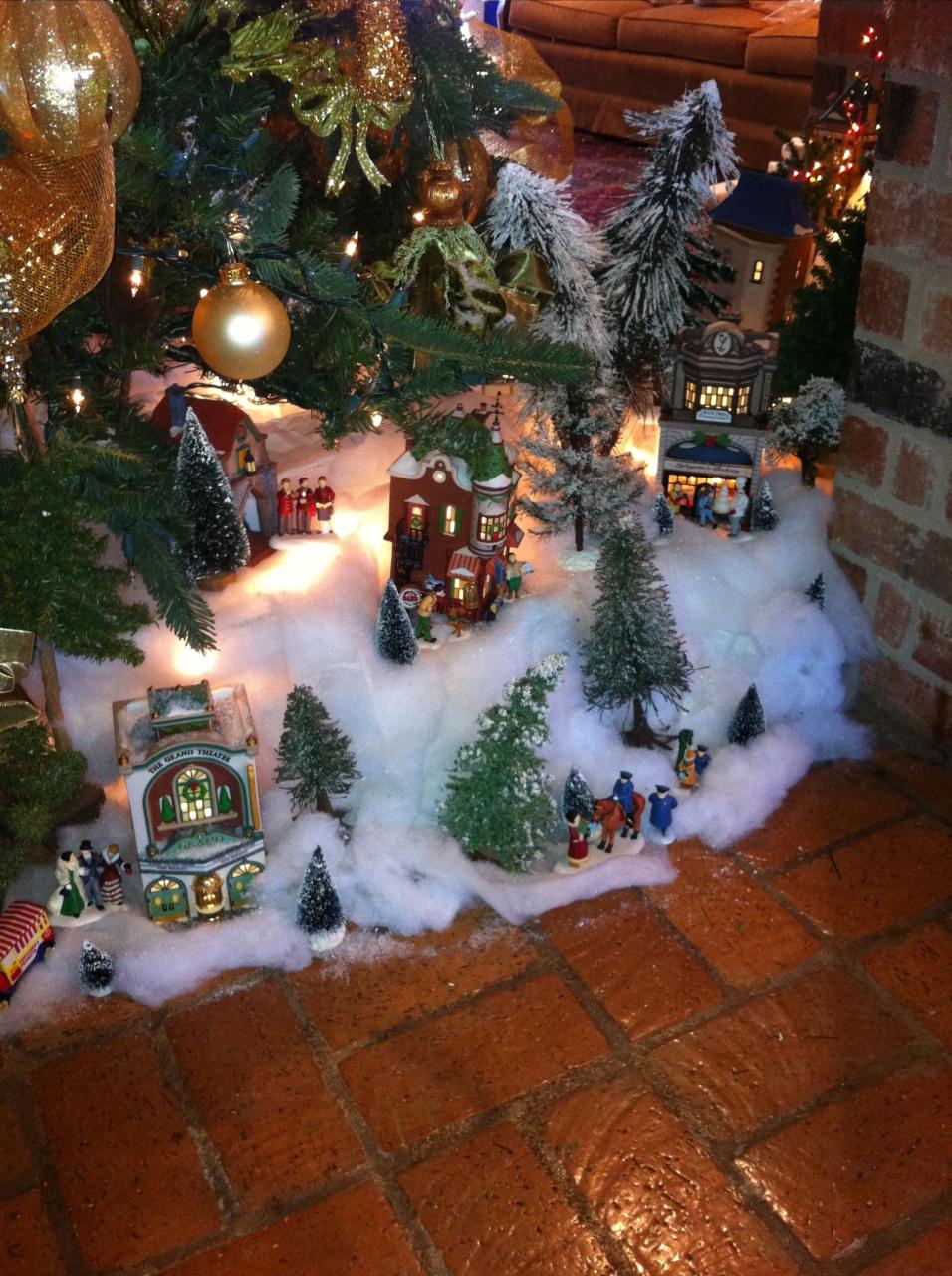 decor under christmas tree Snow Village under the tree Deco noel, Noel, Deco