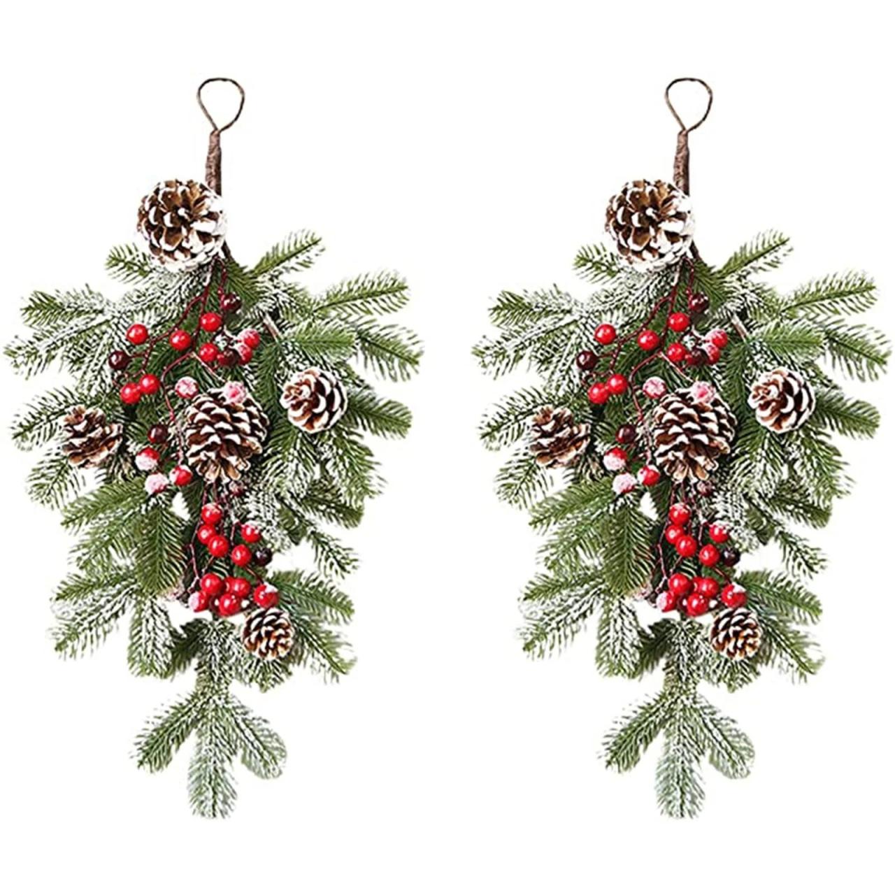 natural christmas tree decor Fanteecy Christmas Tree Decorations 2 Piece Christmas Cane Hanging Tree