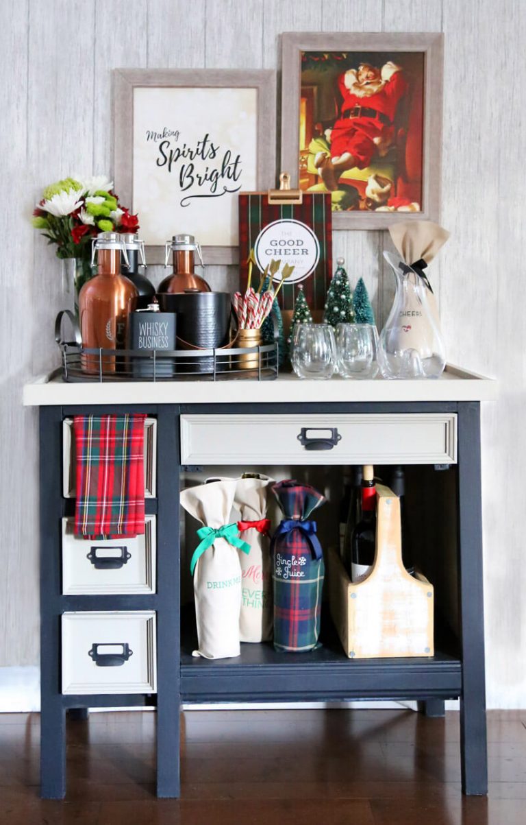 christmas bar cart decor Great Bar Cart Ideas to Use When Entertaining Decor Steals Blog