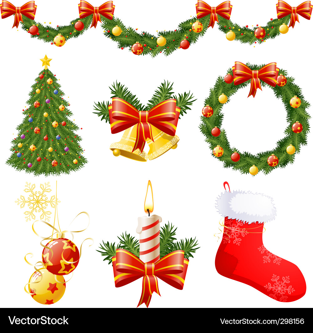 christmas design ideas vector Christmas decorations Royalty Free Vector Image