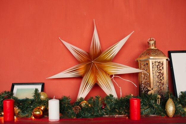 christmas star wall decor Premium Photo Christmas decorative star in the decor of the room on