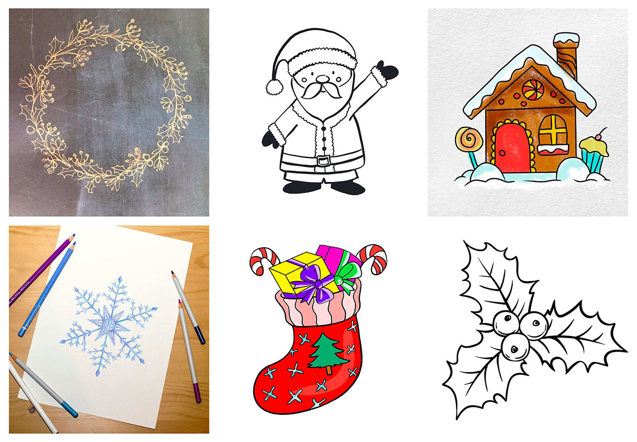 christmas decor ideas drawing Christmas Easy Drawings