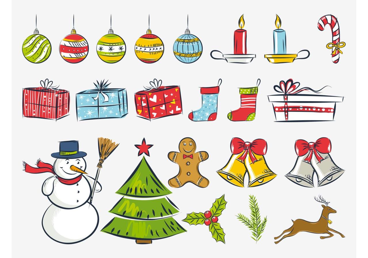 christmas decoration ideas to draw Christmas Drawings Vector Download Free Vector Art, Stock Graphics