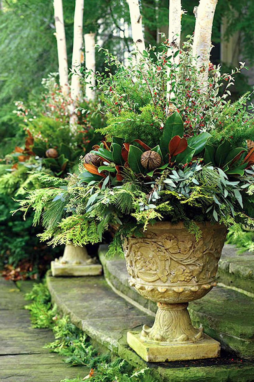 christmas decorations for outdoor planters 30 Pretty Christmas Flower Pots Home, Family, Style and Art Ideas