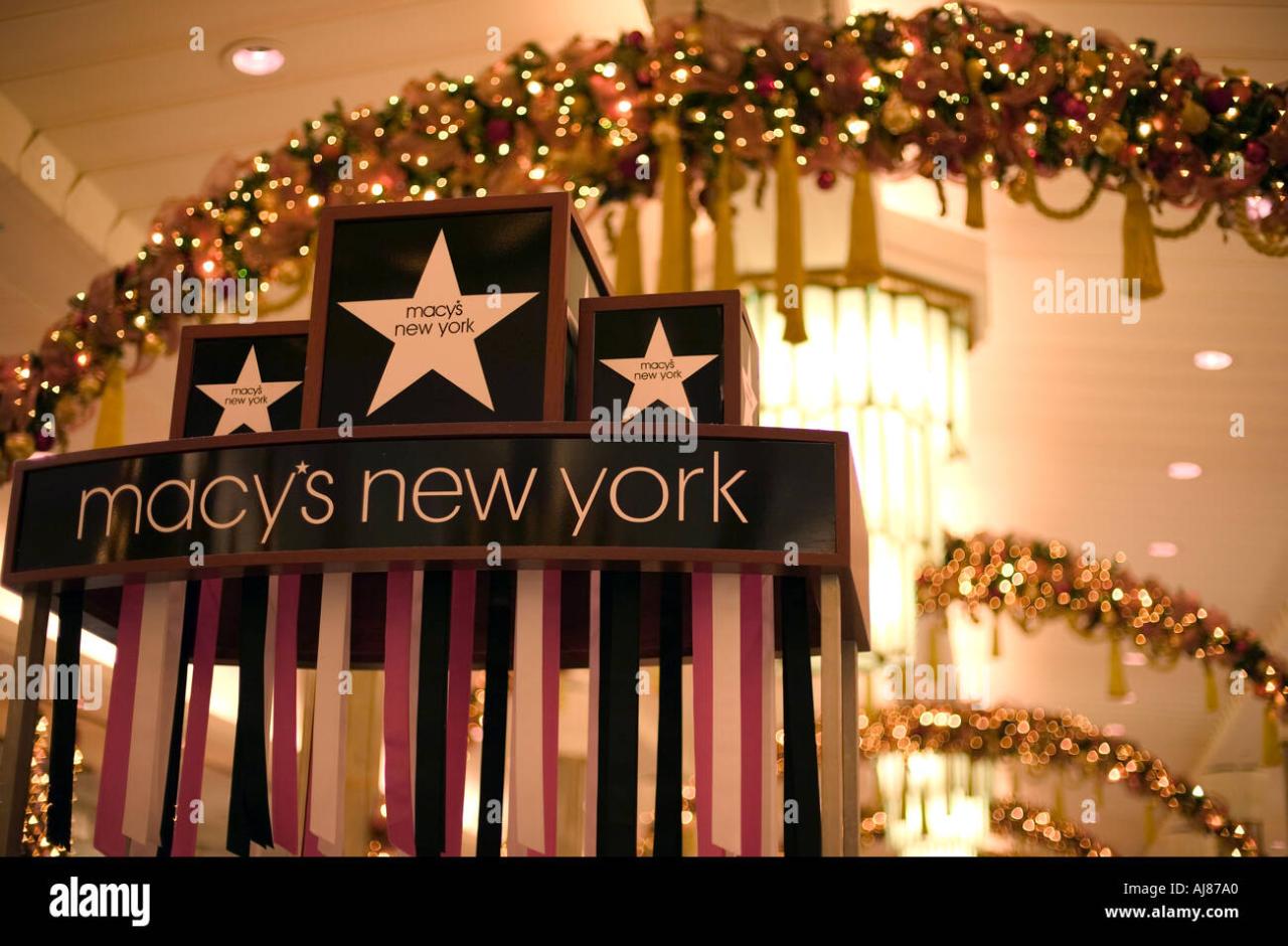 macy's indoor christmas decorations Christmas Holiday decorations inside Macy s Department Store at Stock