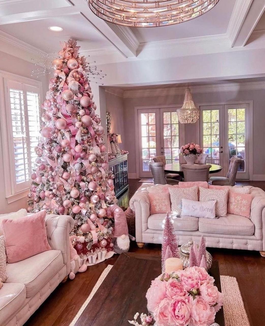 pink christmas decorations indoor Amazing Pink Christmas interior design is elegant Classy55