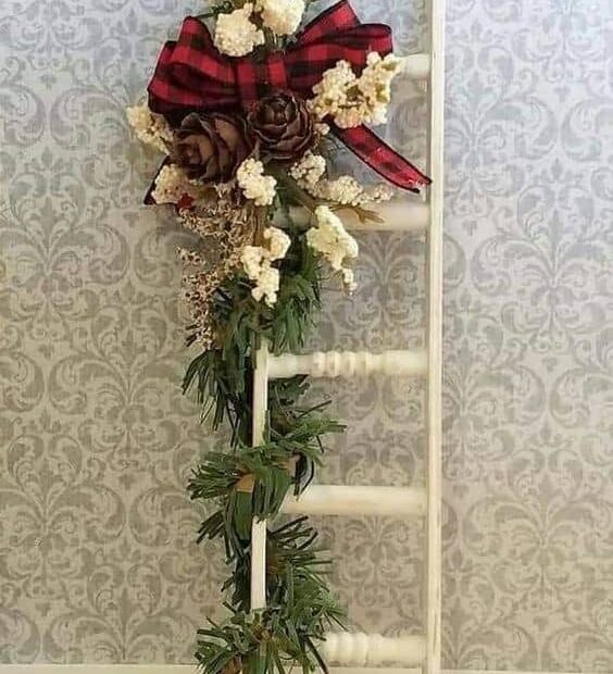 diy christmas ladder decor 30+ DIY Christmas Ladders Ideas to Turn Your Home Into a Winter