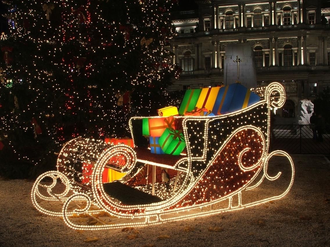 christmas decorations outdoor sleigh Outdoor Santa Sleigh Ideas on Foter