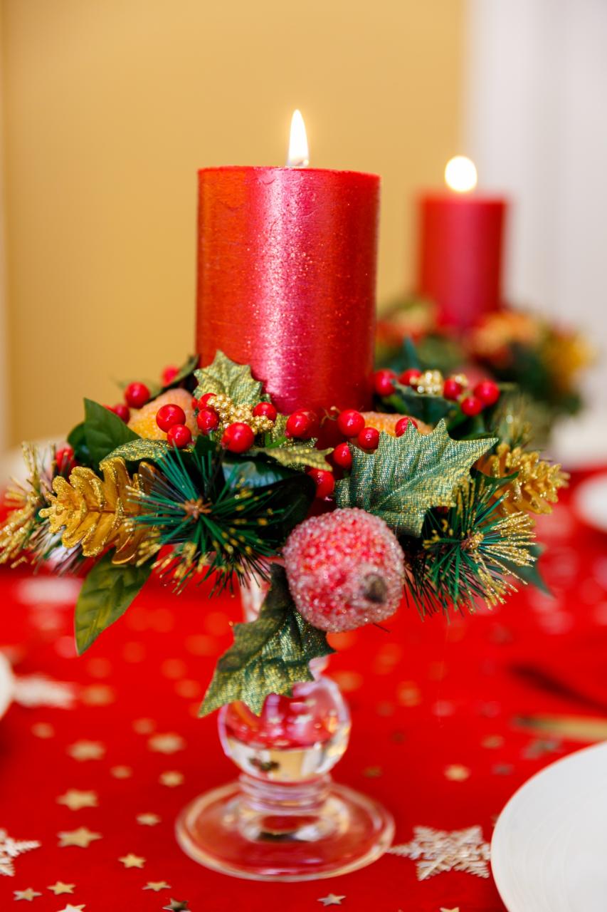 christmas candle table decor Christmas Table Candles Free Stock Photo Public Domain Pictures