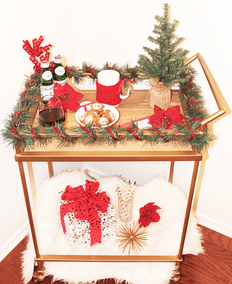 christmas bar cart decor Christmas Bar Cart Styling • The Southern Thing