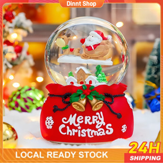 christmas decor ideas 2024 philippines Christmas Snow Globe Battery Powered Santa Claus Crystal Ball Luminous