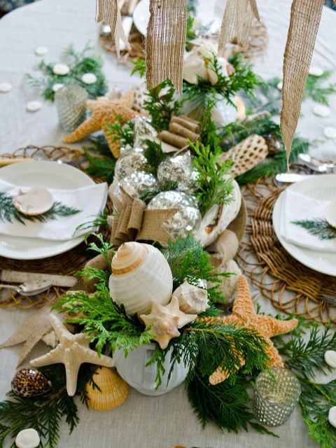 coastal christmas table decor 50 Cheap & Easy DIY Coastal Christmas Decorations Prudent Penny Pincher