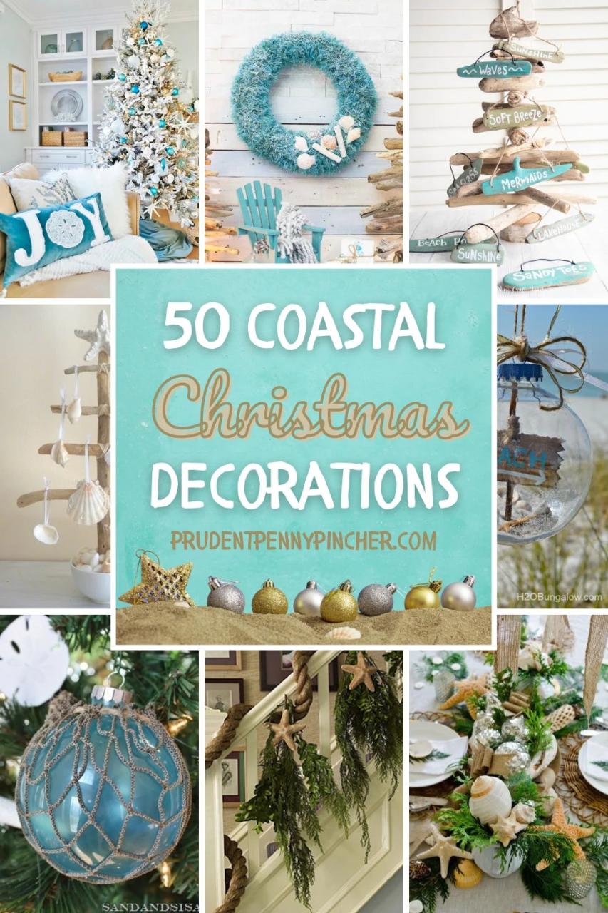 coastal christmas table decor 50 DIY Coastal Christmas Decorations Prudent Penny Pincher