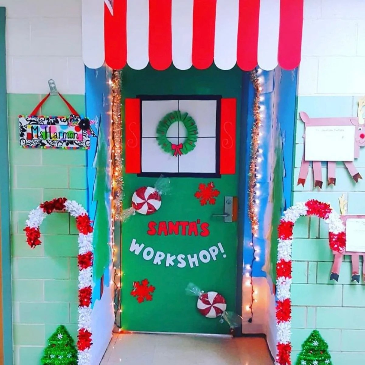 classroom christmas decor ideas 101 Creative Christmas Classroom Door Decorations Chaylor & Mads