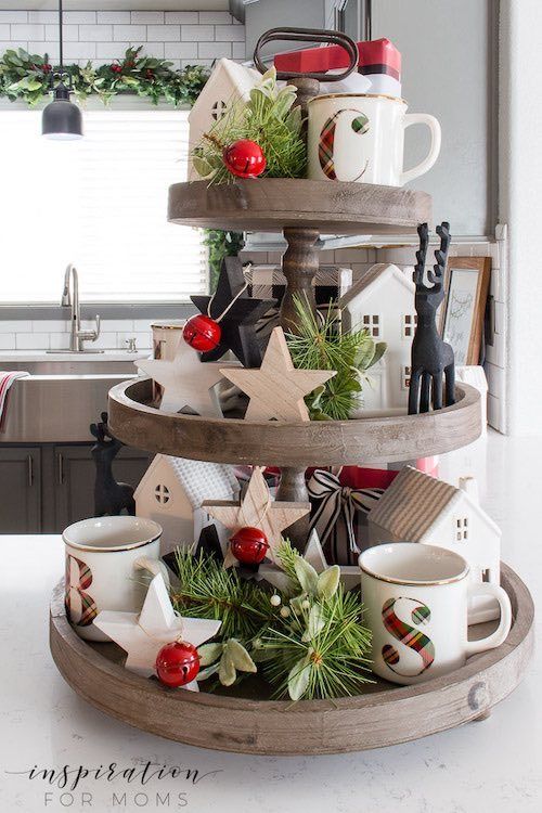 christmas decor tray ideas 40 Tiered Tray Christmas Decor Ideas Tray decor christmas, Christmas