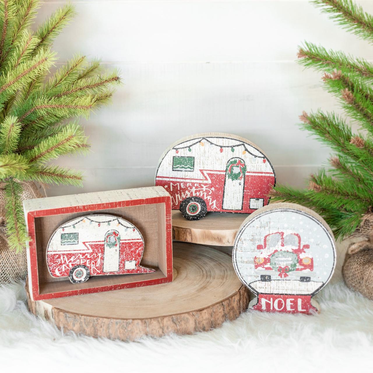 christmas decor wood blocks Christmas Wood Block Set Christmas decor inspiration, Christmas wood